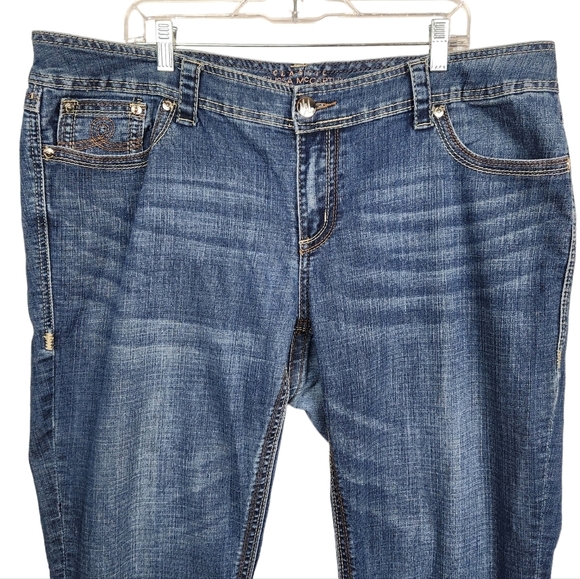 Melissa McCarthy Seven7 Straight Demin Blue Jeans Women's Size 20 - Picture 3 of 13